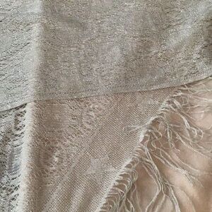 SALE! NWOT Elegant Sparkly Cream Lace Scarf.  Nice wrap for a little warmth.